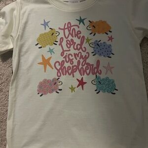 Kids Cream Graphic Tee - 'The Lord Is My Shepherd'